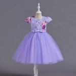 Chic robe princesse de couleur violette pour fillette