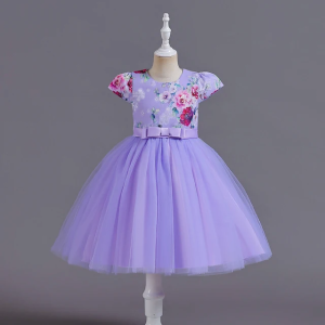 Chic robe princesse de couleur violette pour fillette