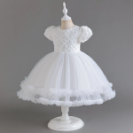 Robe de princesse élégant pour filles de 4 à 5 ans de couleur blanche