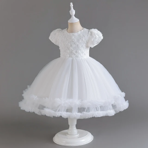 Robe de princesse élégant pour filles de 4 à 5 ans de couleur blanche