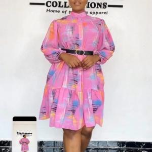 Robe de soirée ceinturé pour femme haut de gamme - Couleur rose