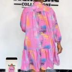 Robe de soirée ceinturé pour femme haut de gamme - Couleur rose