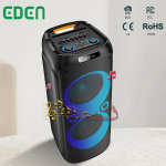 Haut-parleur sans fil Bluetooth puissant de gros volume de 12 pouces, boîtier de son extérieur, haut-parleurs portables à batterie, haut-parleur de fête Eden ED-1252