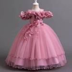 robe princesse élégante pour filles et fillettes couleur rose